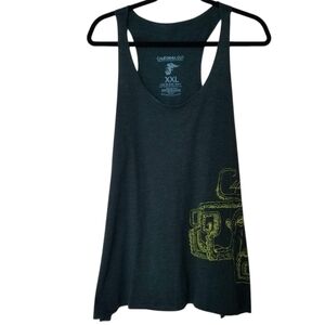 California Cut Octopus Green Racer Back Tank Top XXL